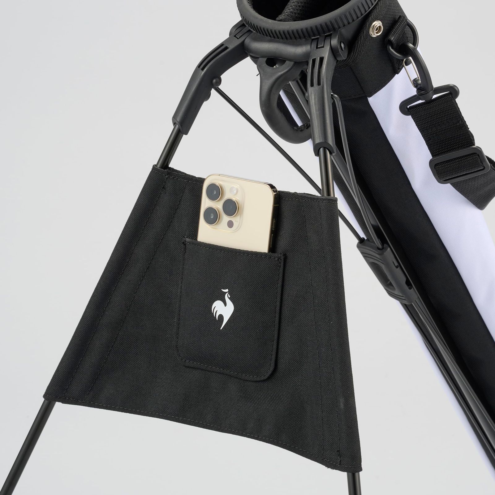  ルコックスポルティフ セルフスタンドクラブケース 5 6本用 47インチ対応 スマホポケット セルフィー機能 フードカバー付 練習 ゴルフ メンズ その他 文房具 事務用品