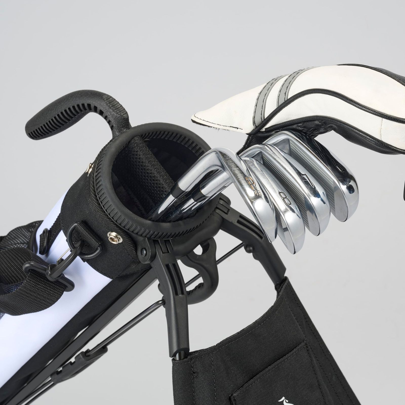 ルコックスポルティフ セルフスタンドクラブケース 5 6本用 47インチ対応 スマホポケット セルフィー機能 フードカバー付 練習 ゴルフ メンズ