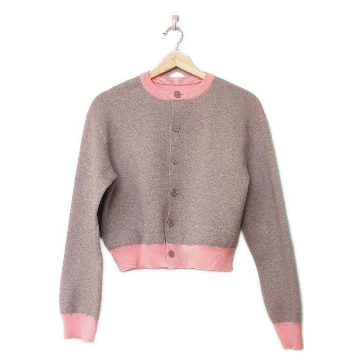 ASTRAET アストラット カーディガン レディース - ベージュ×ピンク 長袖