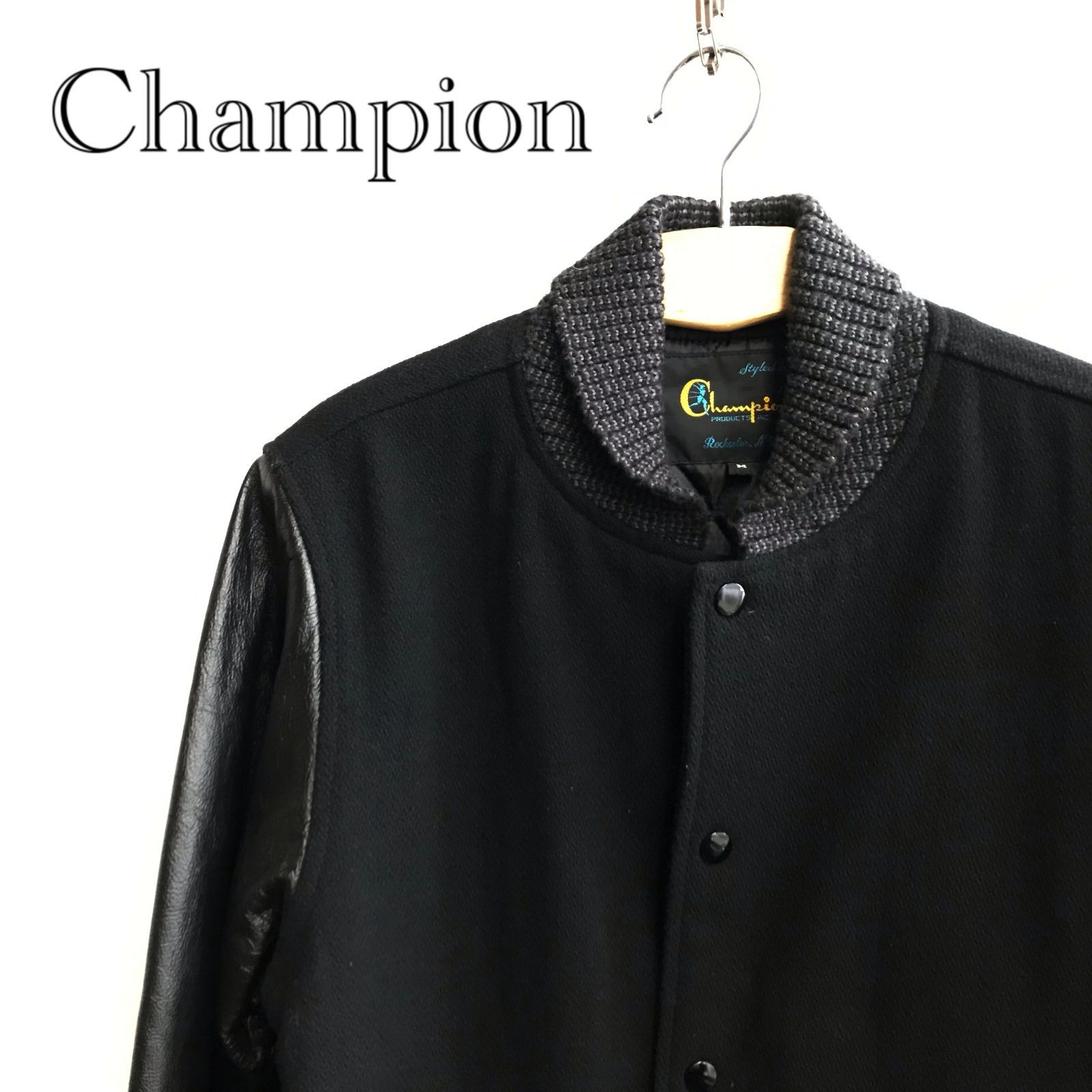 Champion チャンピオン レザー切替 スタジャン C3-G604 USA製 M 