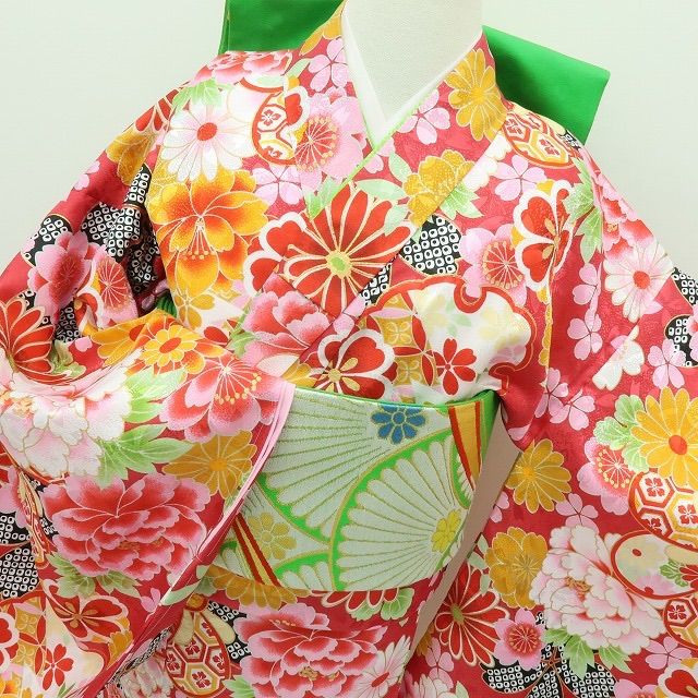  六花-RIKKA- 正絹 七五三 ７歳 四つ身着物 襦袢 ２点セット B 16 七五三 季節 年中行事