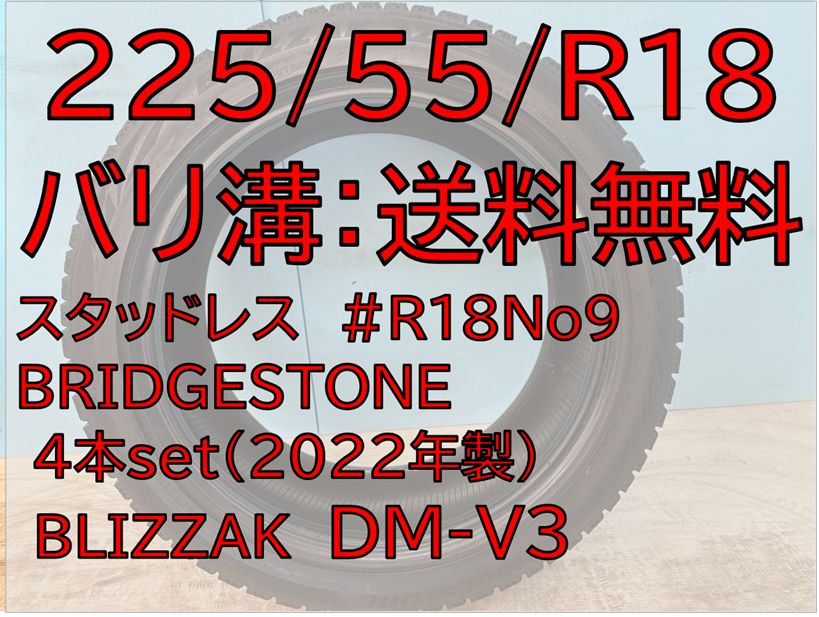 バリ溝 225 55 R 18 DM V 3 スタッドレス ブリヂストン BLIZZAK 18インチ ４本セット No 9