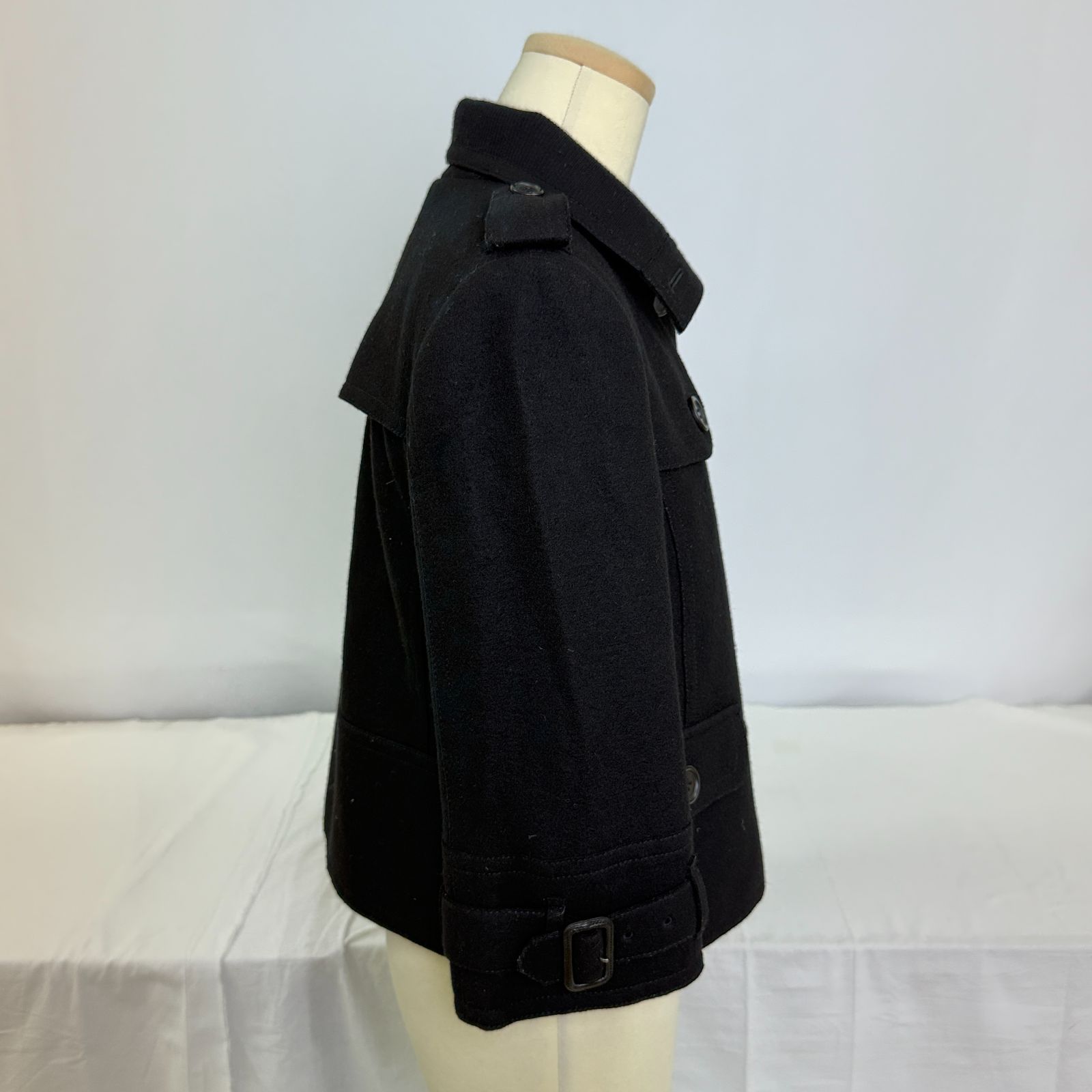 245②-100-10】本物保証 BURBERRY バーバリー ウールコート ブラック