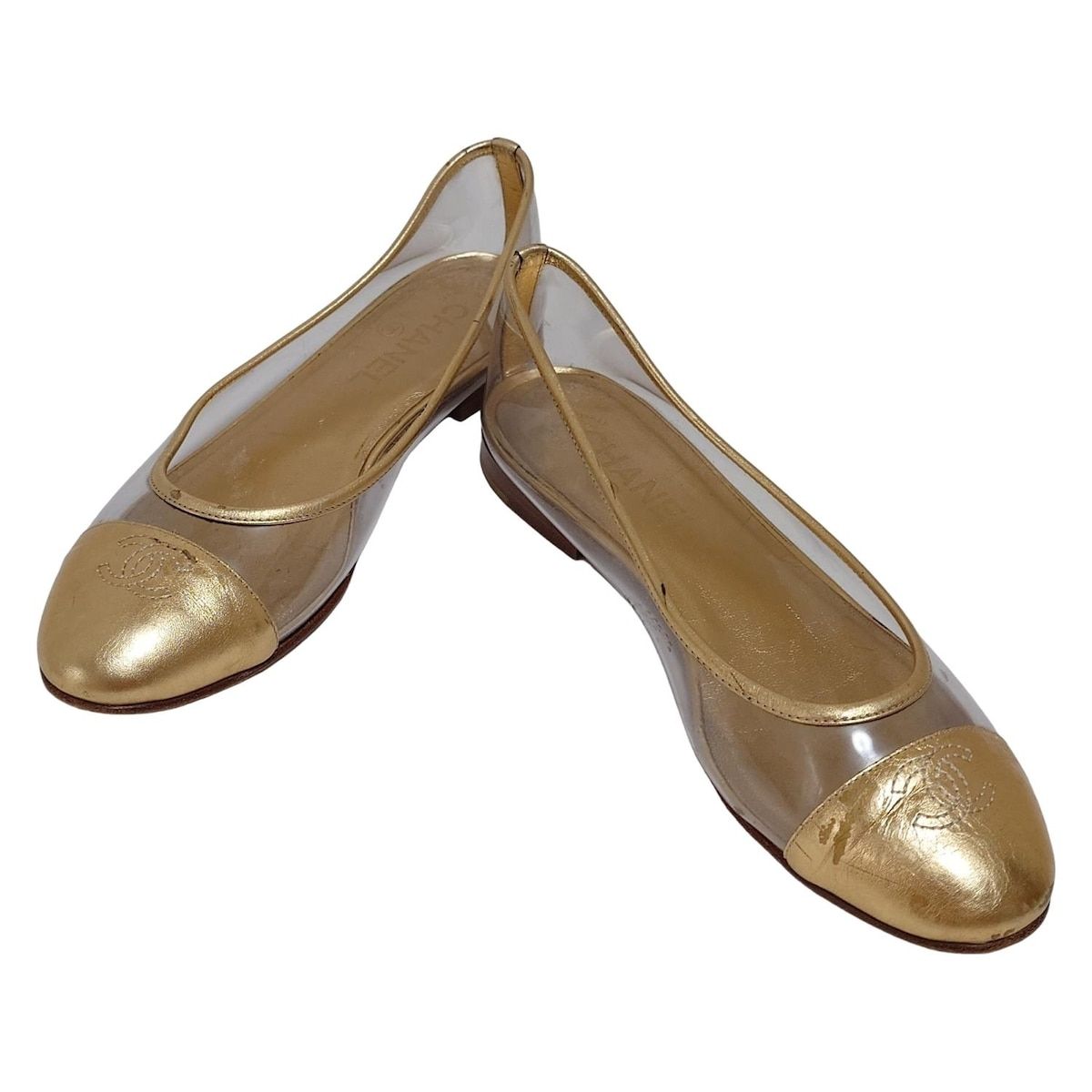 CHANEL(シャネル) フラットシューズ 37 1/2 レディース - クリア  