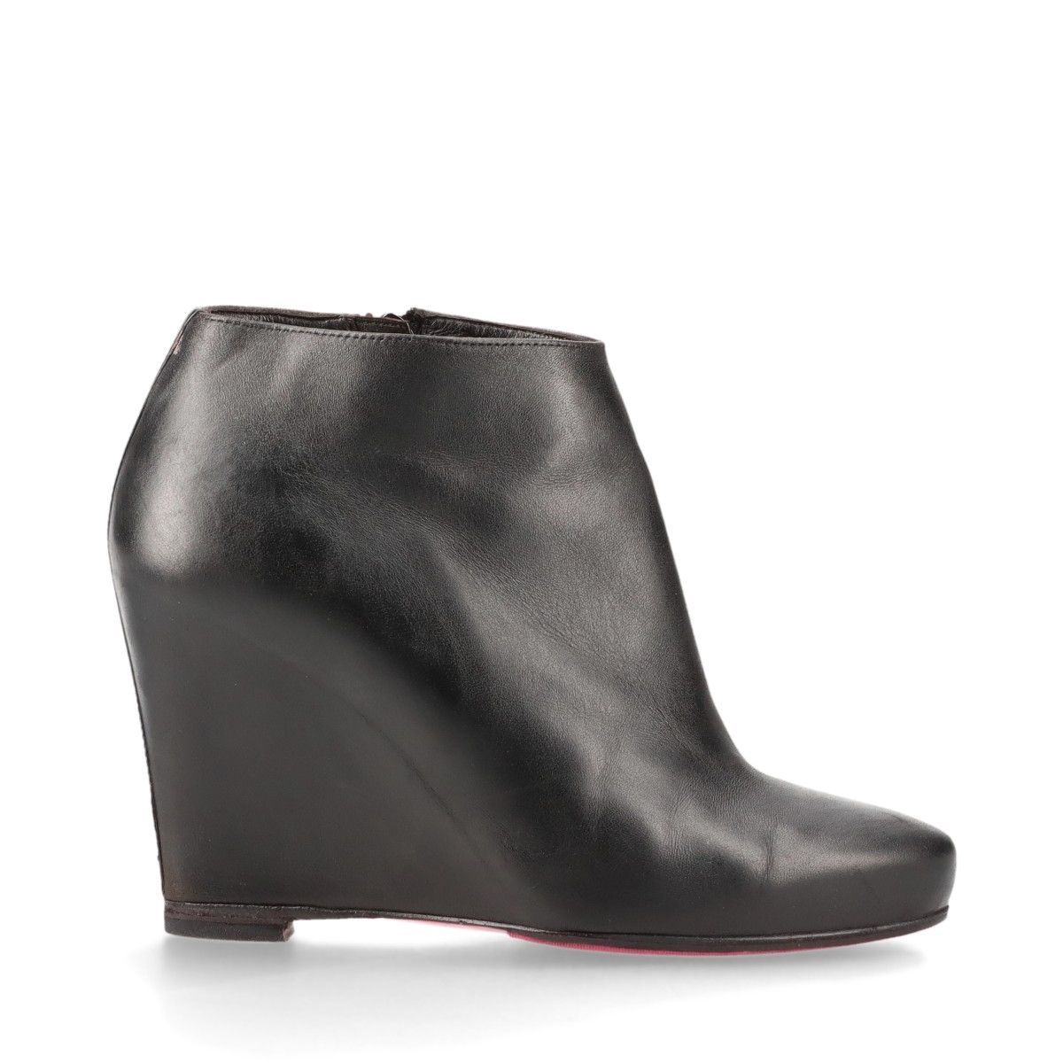  Christian Louboutin クリスチャンルブタン レザー ブーティ レディース 35 1 2 ブラック イタリア製 ブーティ ブーツ