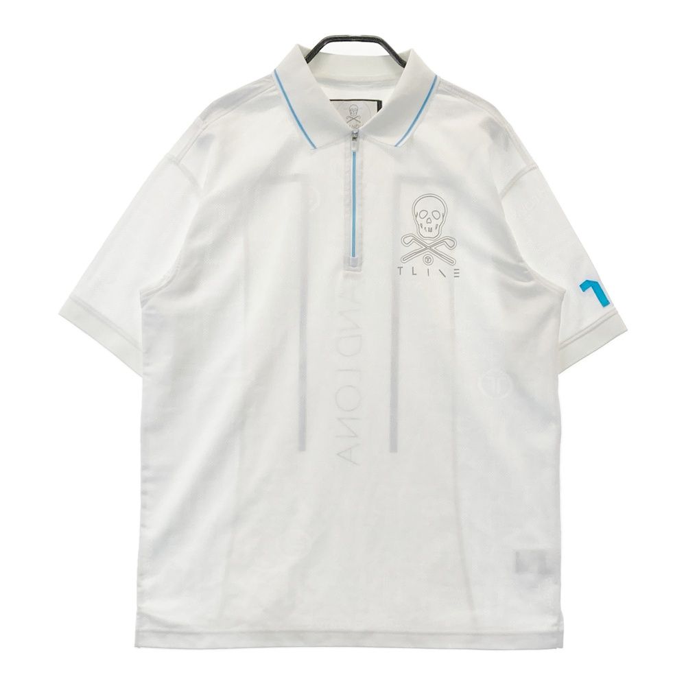 サイズ 44 MARK-LONA マークアンドロナ T-LINE 半袖ハーフジップポロシャツ ホワイト系 240101543511 ゴルフウェア メンズ ストスト