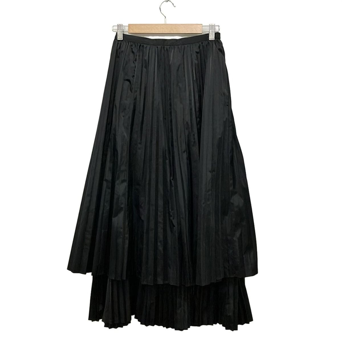 ENFOLD エンフォルド ロングスカート サイズ38 M レディース 黒 プリーツ ウエストゴム