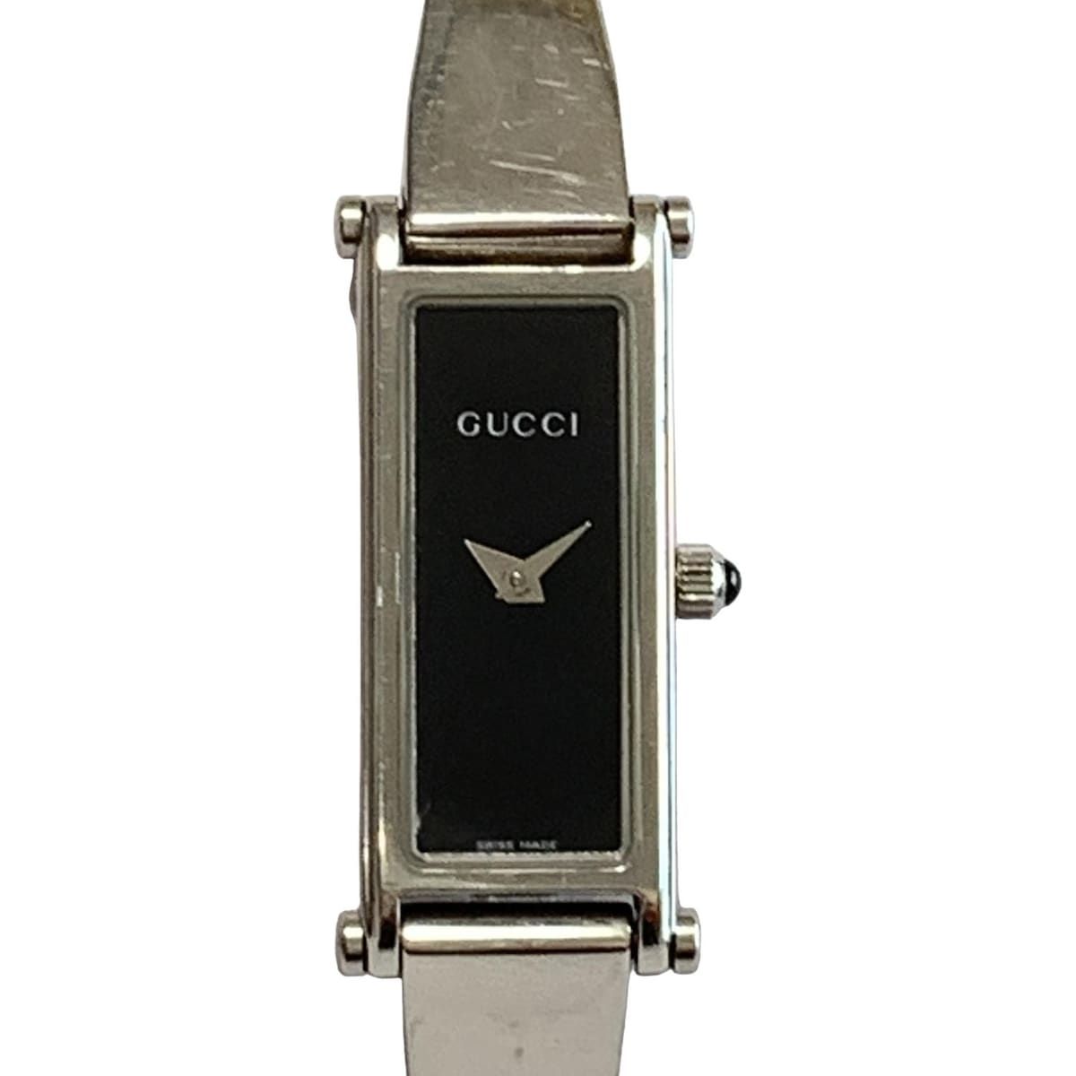 GUCCI グッチ 腕時計 - 1500L レディース SS 黒