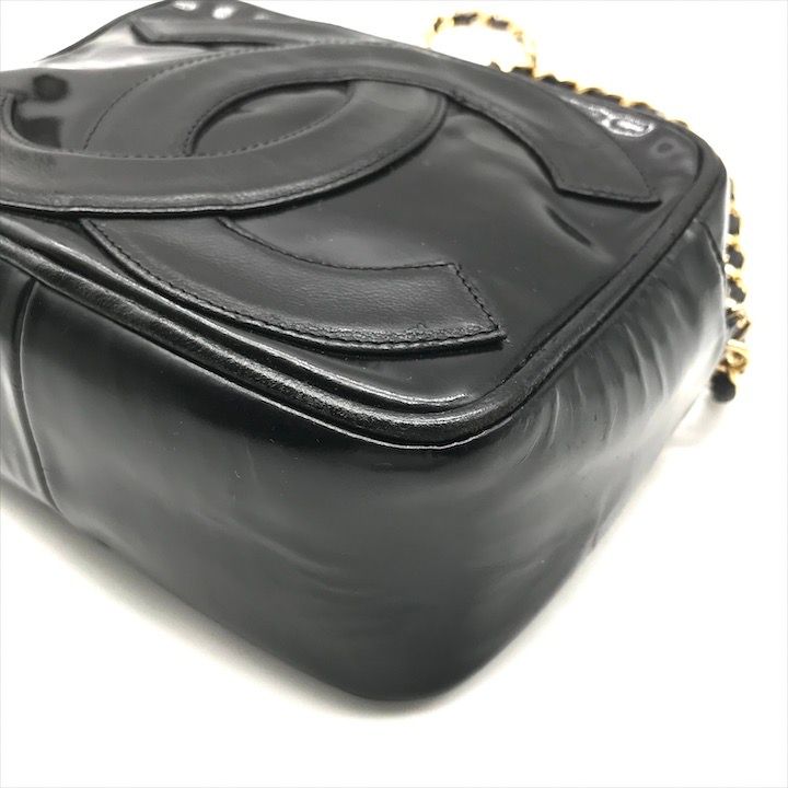 CHANEL シャネル デカココマーク エナメル パテント フリンジ ミニ チェーン ショルダー バッグ レディース かばん 鞄 ブラック tm104 DECORATOM_COM_BR