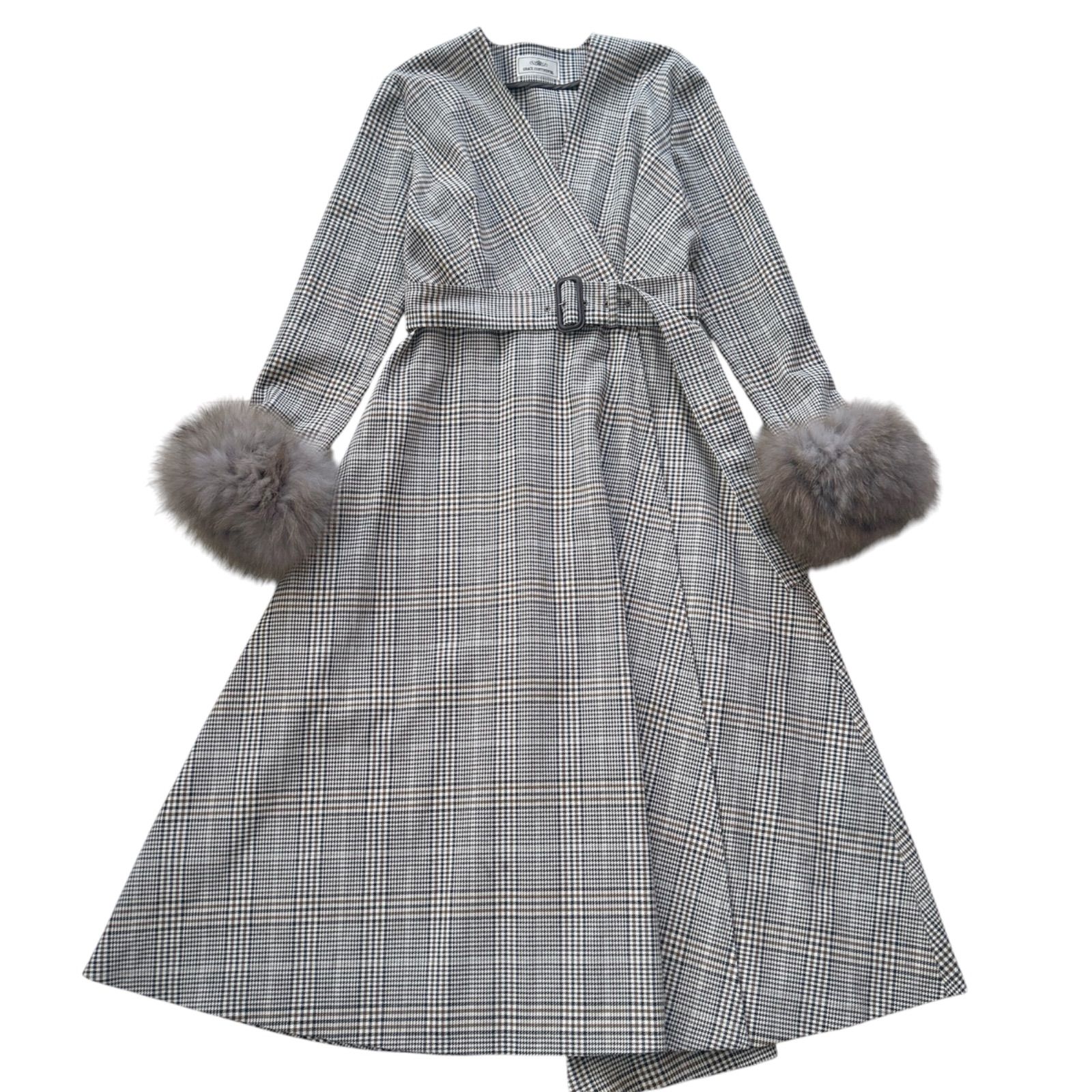 グレースコンチネンタル フォックスファー付き ロングコート ラップ