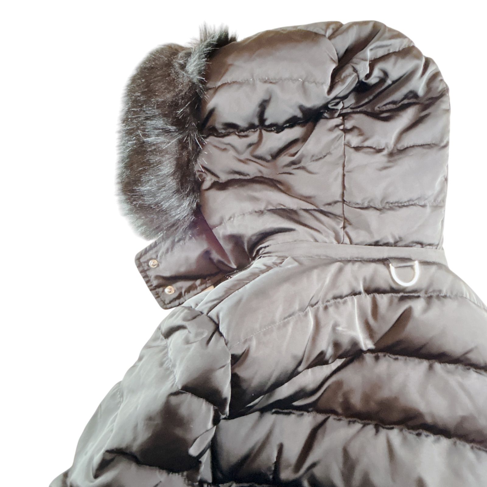 ダウンジャケット ロング ZARA WOMAN ザラ フード Aライン 黒 ブラック