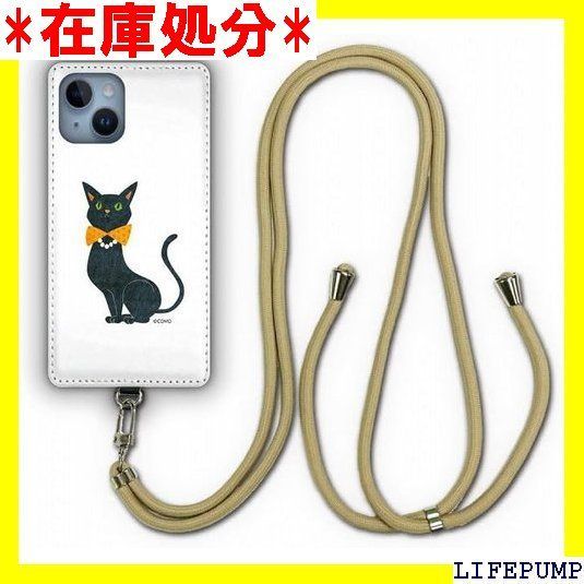 AQUOS sense7 SH-53C SHG10 ケース スマホショルダー 肩掛け 斜め掛け アクオス センス セブン sh53c スマホケース ショルダーストラップ ショルダーケース カバー スマホカバー O アニマル柄 黒猫 リ ねこちゃん 1012