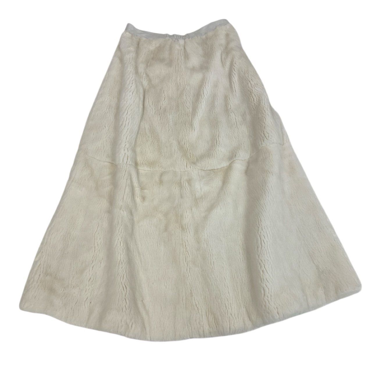 84k5 Pellacci 白 パールミンク ロングスカート ホワイト 最 本毛皮 MINK FUR リアルファーt18r