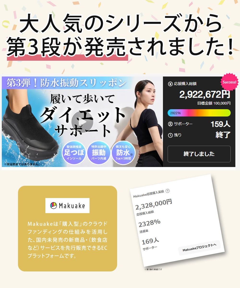 未体験 振動シューズ ダイエット サポート スニーカー レディース 厚底 防水 靴 疲れない スリッポン 軽量 足つぼインソール ホワイト ダイエットシューズ Makuake MEGLOOP 1003