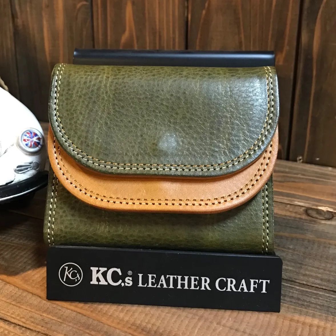 kc s ケーシーズ ウォレット ミニウォレット レザー 牛革 イタリアンレザー カーキ キャメル