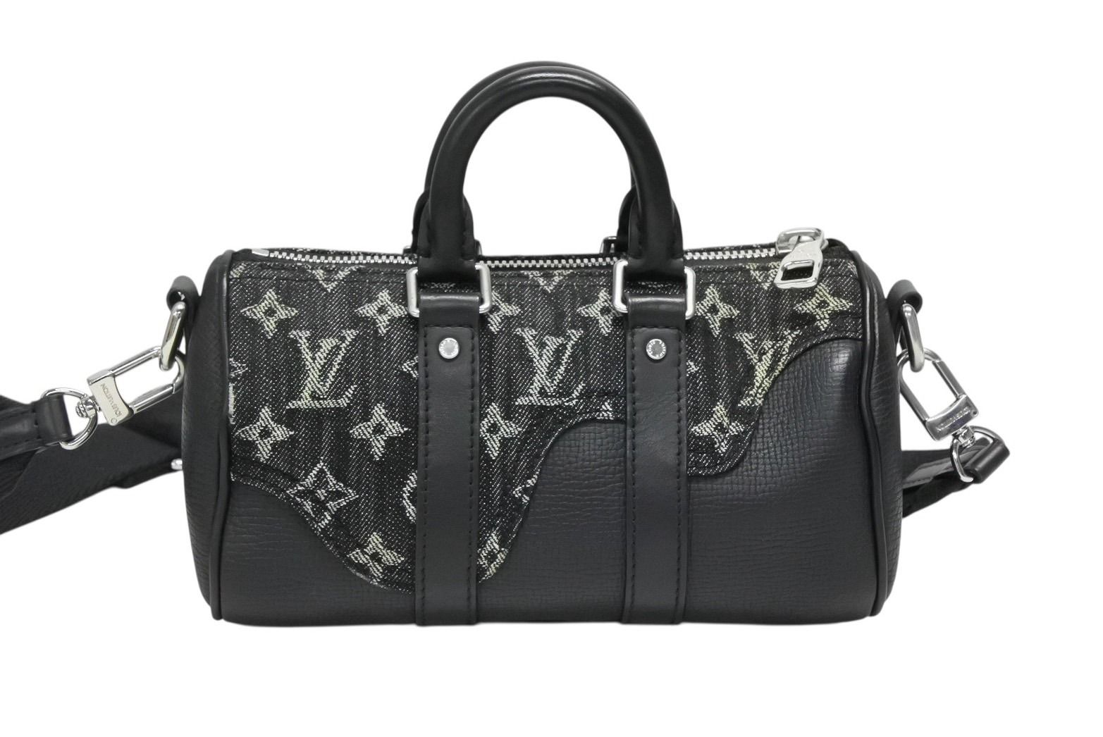 LOUIS VUITTON ルイヴィトン × NIGO コラボ キーポルXS ハンドバッグ ストラップ付 M 81010 ブラック モノグラム ドリップ 4 b 008845 その他 バッグ メンズ