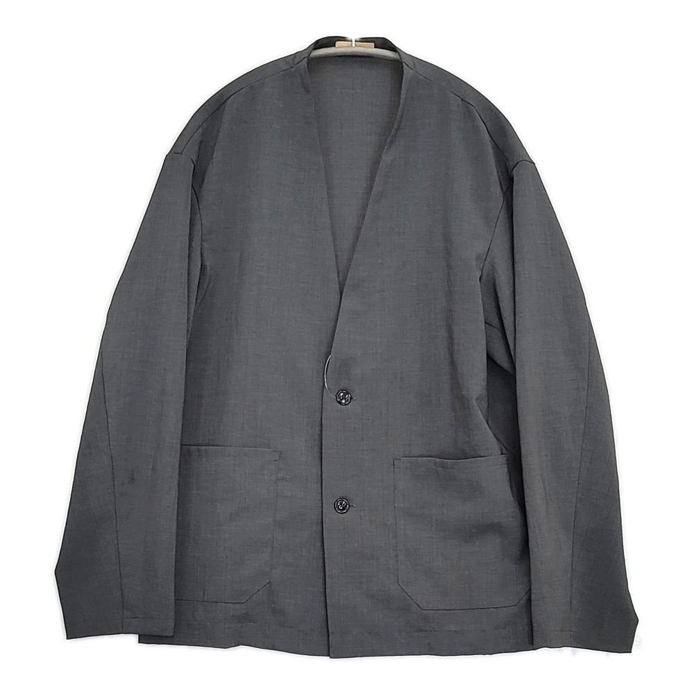 LAMOND. NO COLLAR SHARI JACKET 定価25300円 LM-O-113 サイズ2 ノー ジャケット 25SS チャコールグレー メンズ ラモンド 5-1022M