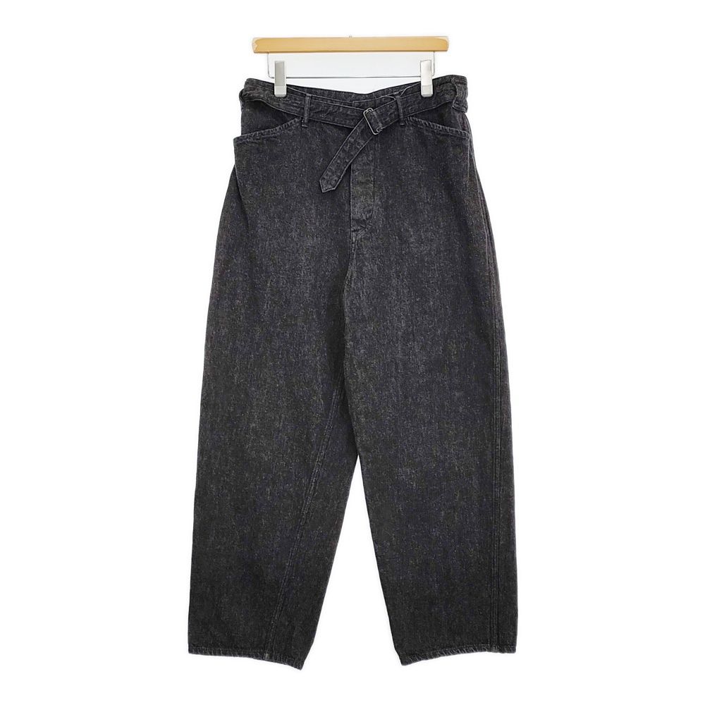 COMOLI ベルテッドデニムパンツ 定価33000円 サイズ3 U03-03011 デニムパンツ ブラック メンズ コモリ 5-1022G