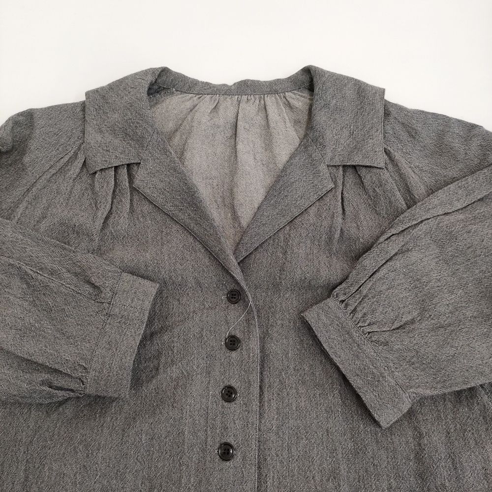 nest Robe ウールリネンジャケット セーラー 定価38500円 01243-1074 ジャケット グレー レディース ネストローブ 5-1022T GULLKHAN_COM