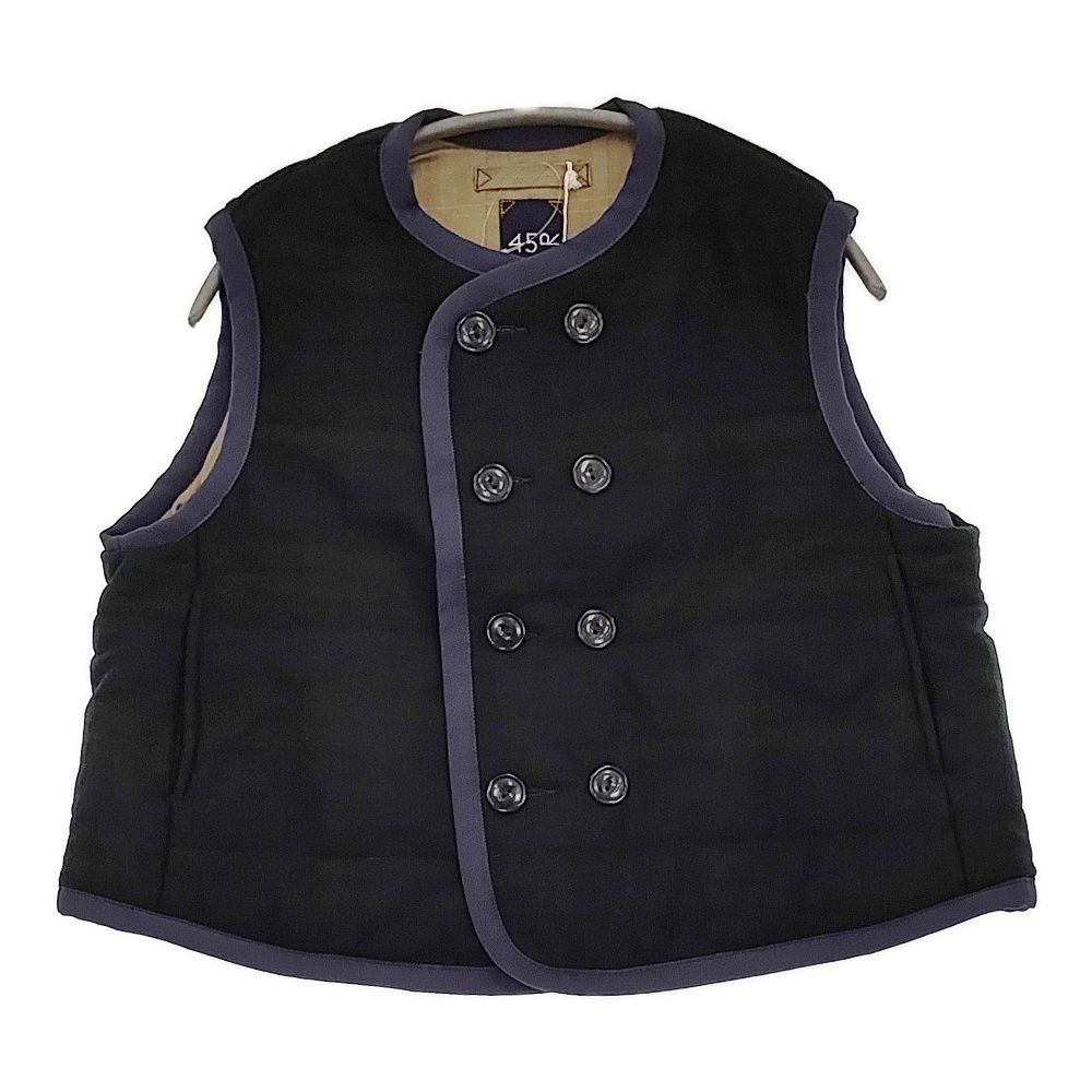 45R 45rpm ジャージフラノのリバーシブルキルトベスト 定価66000円 ネイビー グリーン レディース フォーティーファイブアールピーエム 5-1022T