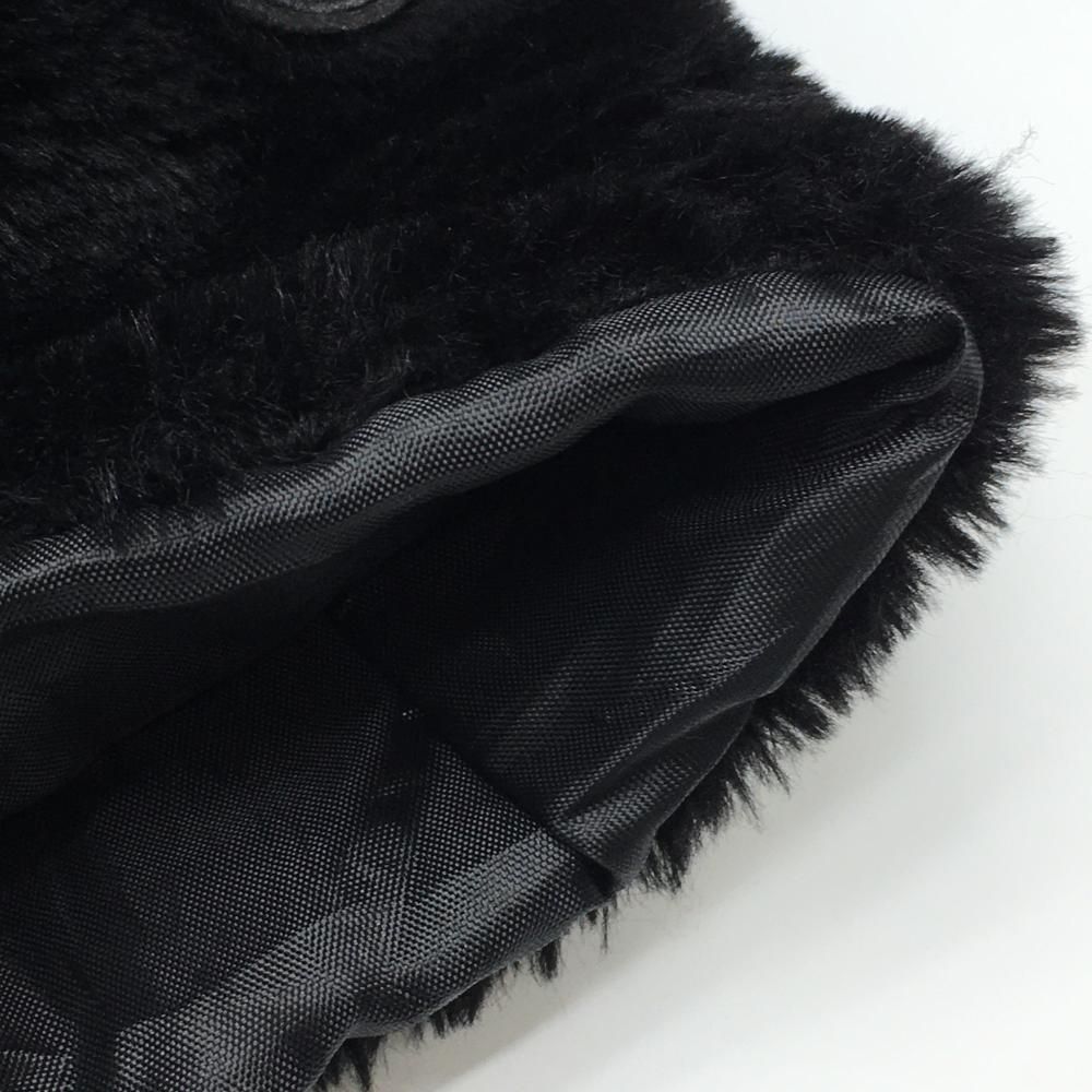 超 パーリーゲイツ レッグウォーマー 黒×ブラウン 一部レオパード柄 ファー レディース FR ゴルフウェア PEARLY GATES LLC-HASEGAWATOSO_COM