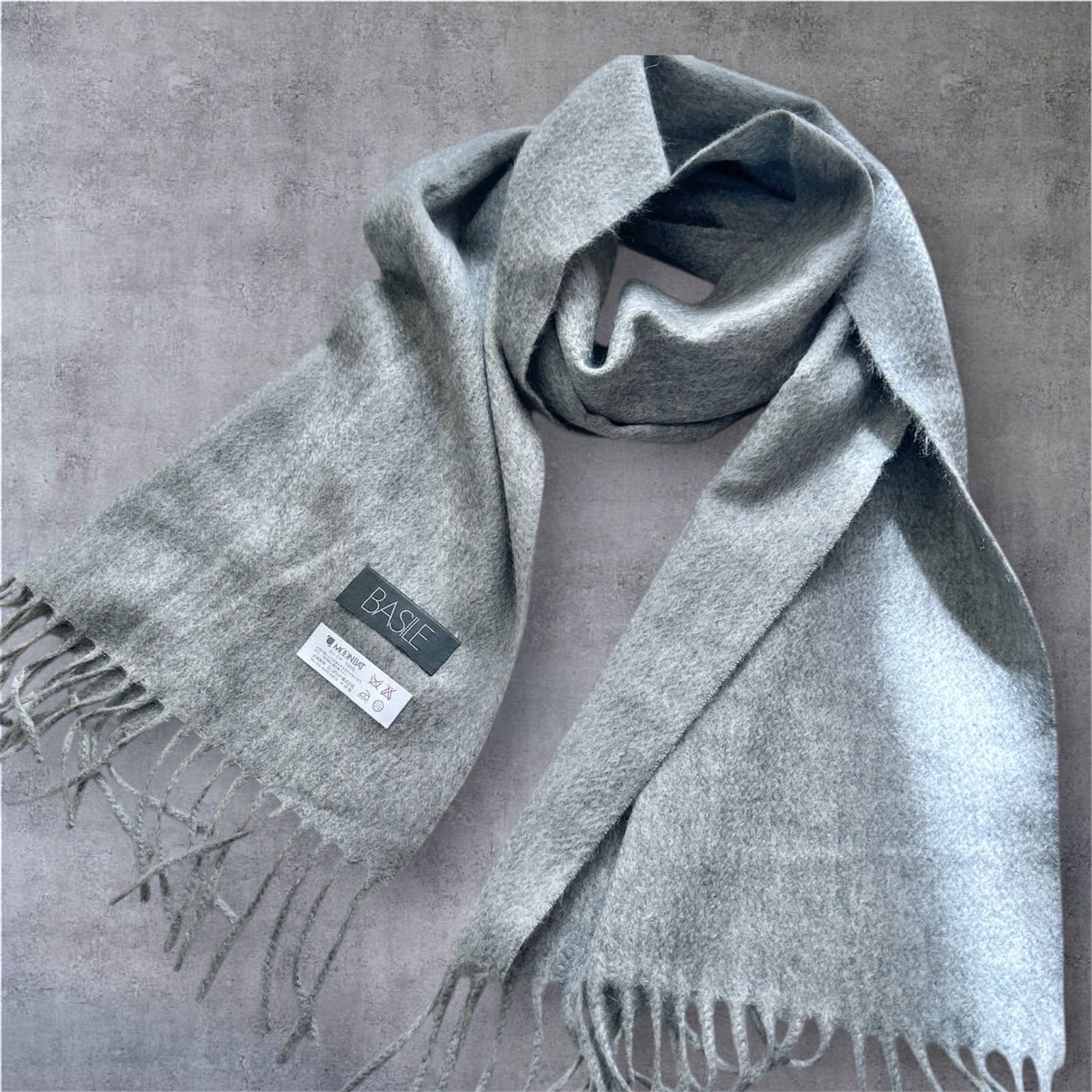 BASILE バジーレ カシミヤ100 マフラー ストール グレー 美品 ムーン