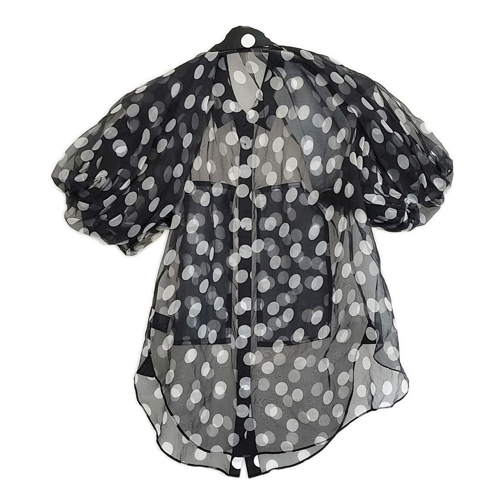 LEE MATHEWS シルク シアードットシャツ 滝沢眞規子愛用 サイズ00 ブラウス シャツ ブラック ホワイト レディース リーマシュー 5-1022 S