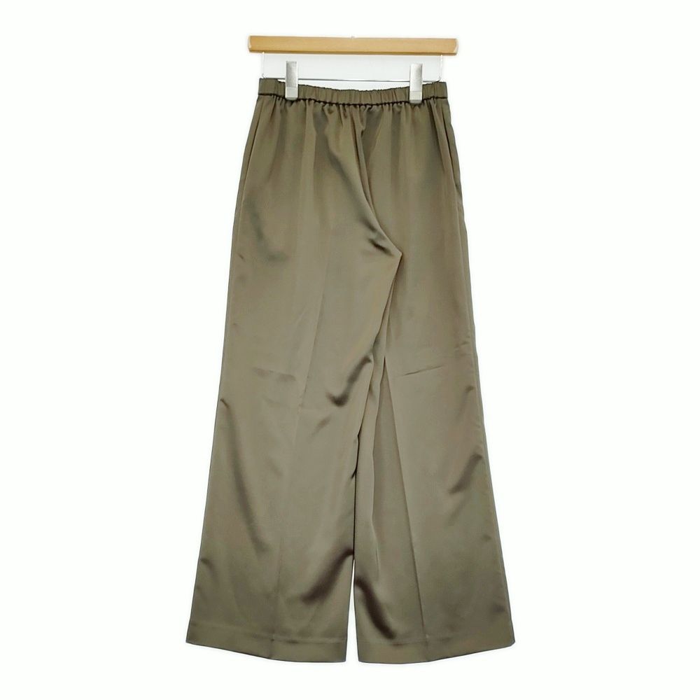 AP STUDIO サテンプルオンパンツ 36 定価22000円 25030586218010 パンツ 25SS カーキ レディース エーピーストゥディオ 5-1022M