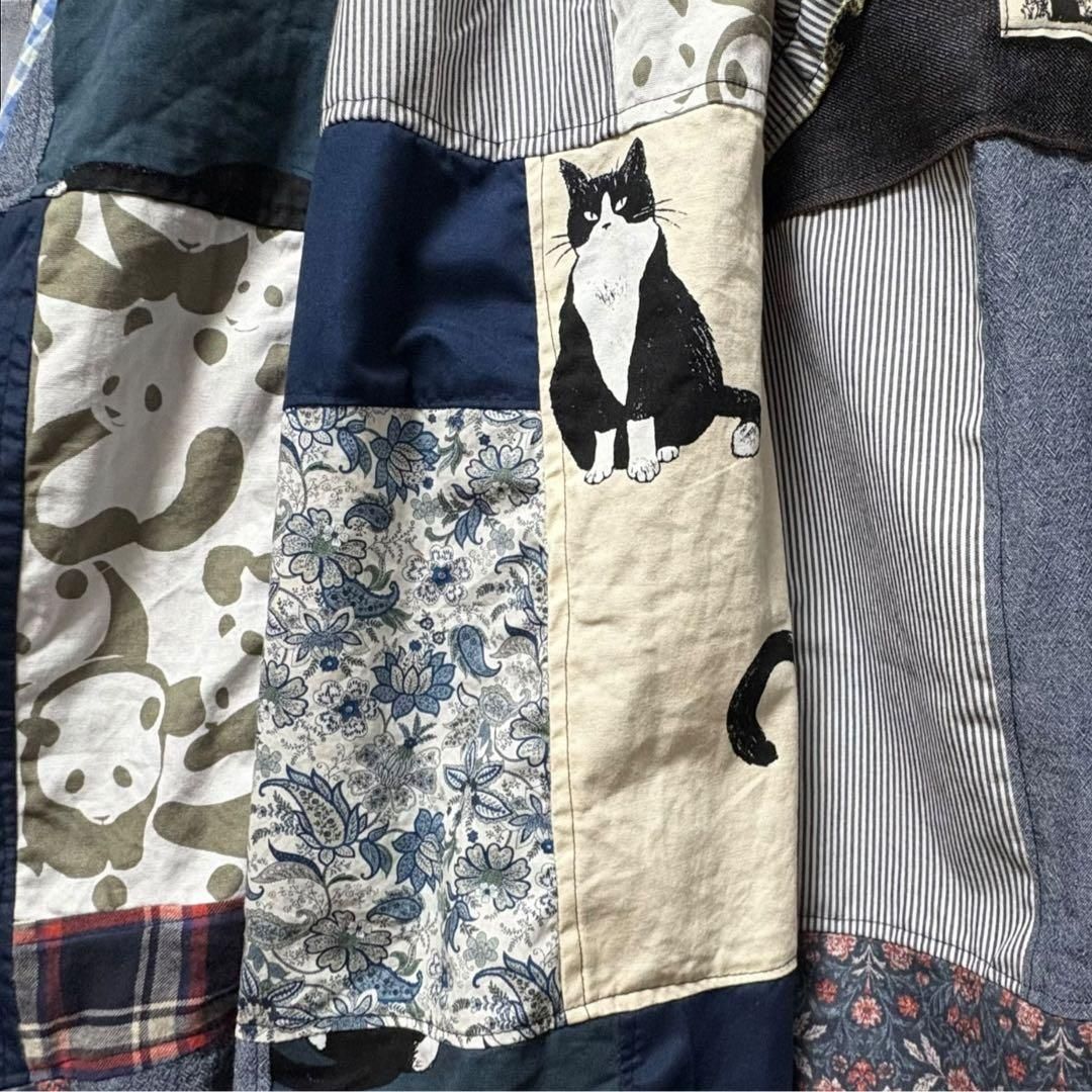 ブラックパーカーリメイクワンピース パッチワークスカート