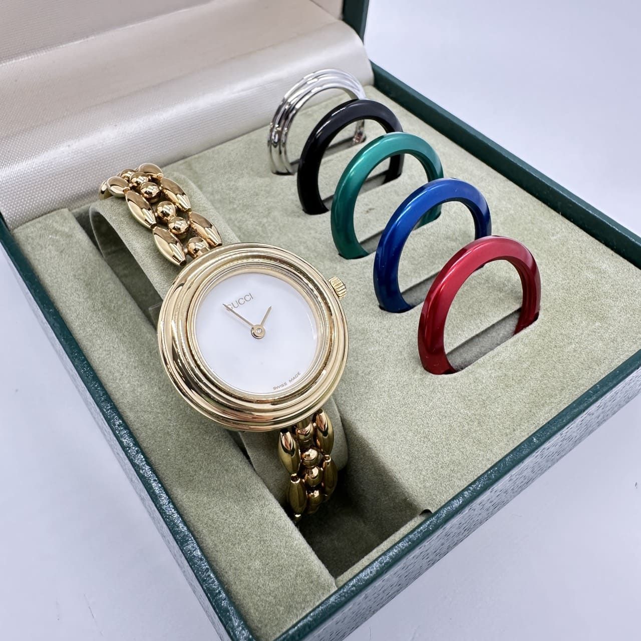電池交換済】GUCCI グッチ チェンジベゼル 11/12.2 腕時計 保存箱 余り