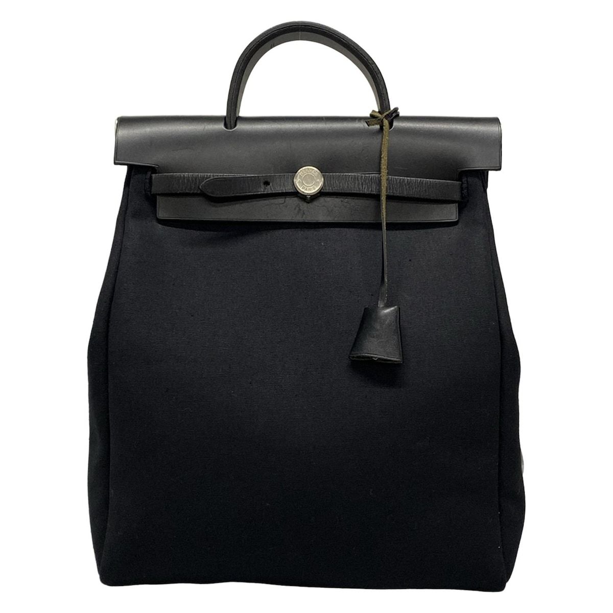 HERMES エルメス リュックサック エールバッグアド 黒 シルバー金具