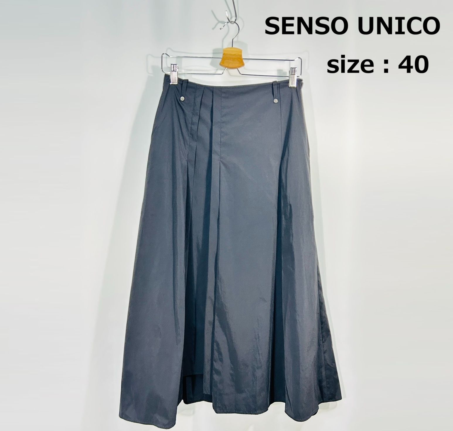 SENSO UNICO 40 ブラック ロングスカート フ レディース シンプル 上品 きれいめ オフィスカジュアル センソユニコ マツオ