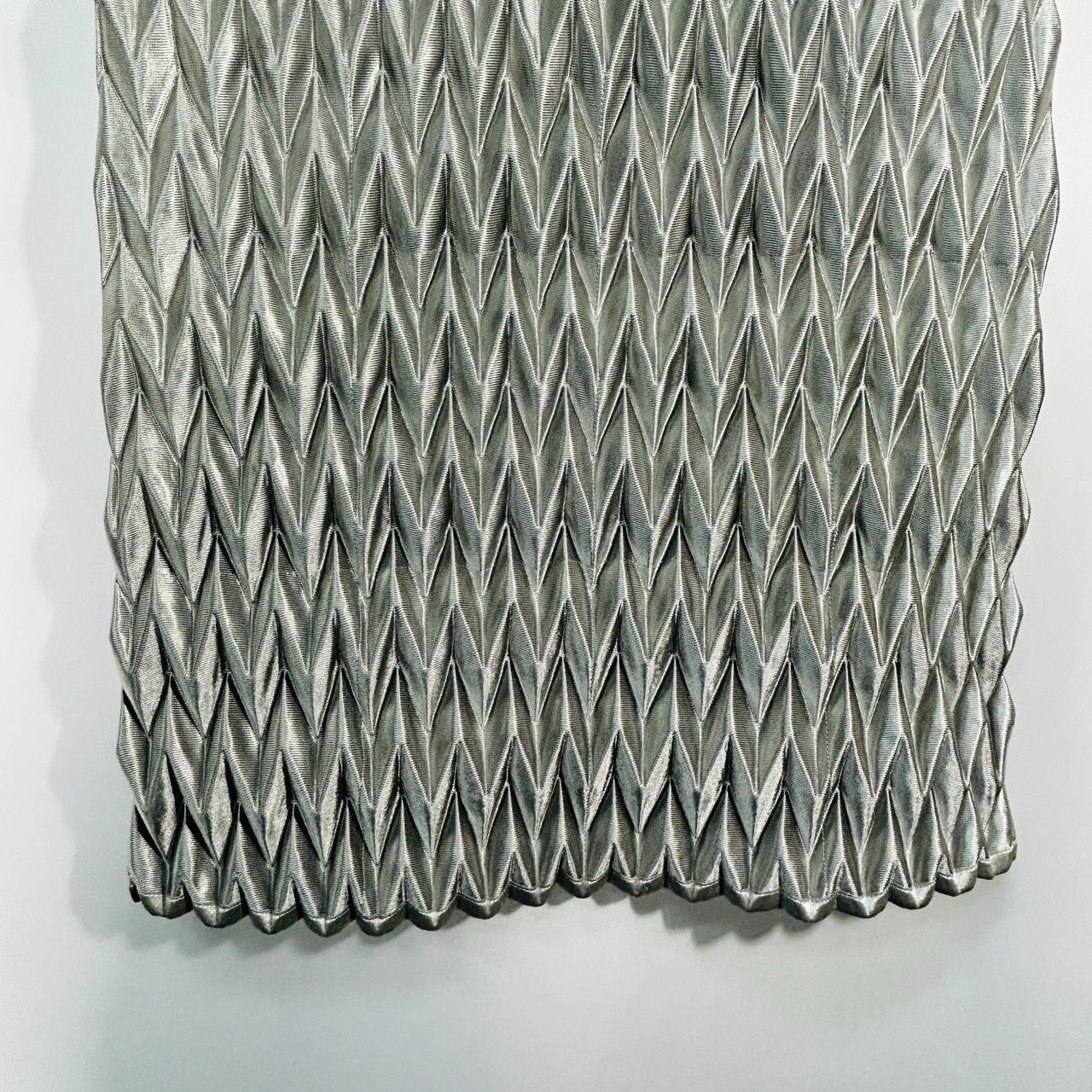 NERO 38 シルバー タイトスカート プリーツ 中綿 テープ レディース ファッション カジュアル 美シルエット センソユニコ マツオ ネロ GULLKHAN_COM