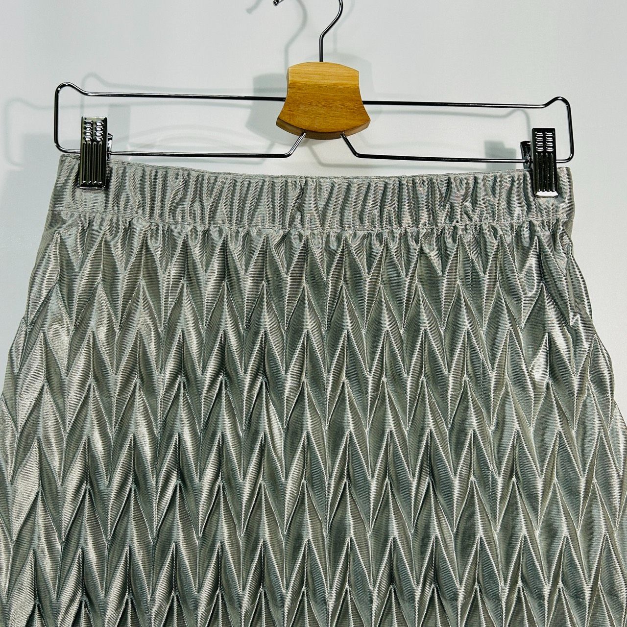 NERO 38 シルバー タイトスカート プリーツ 中綿 テープ レディース ファッション カジュアル 美シルエット センソユニコ マツオ ネロ