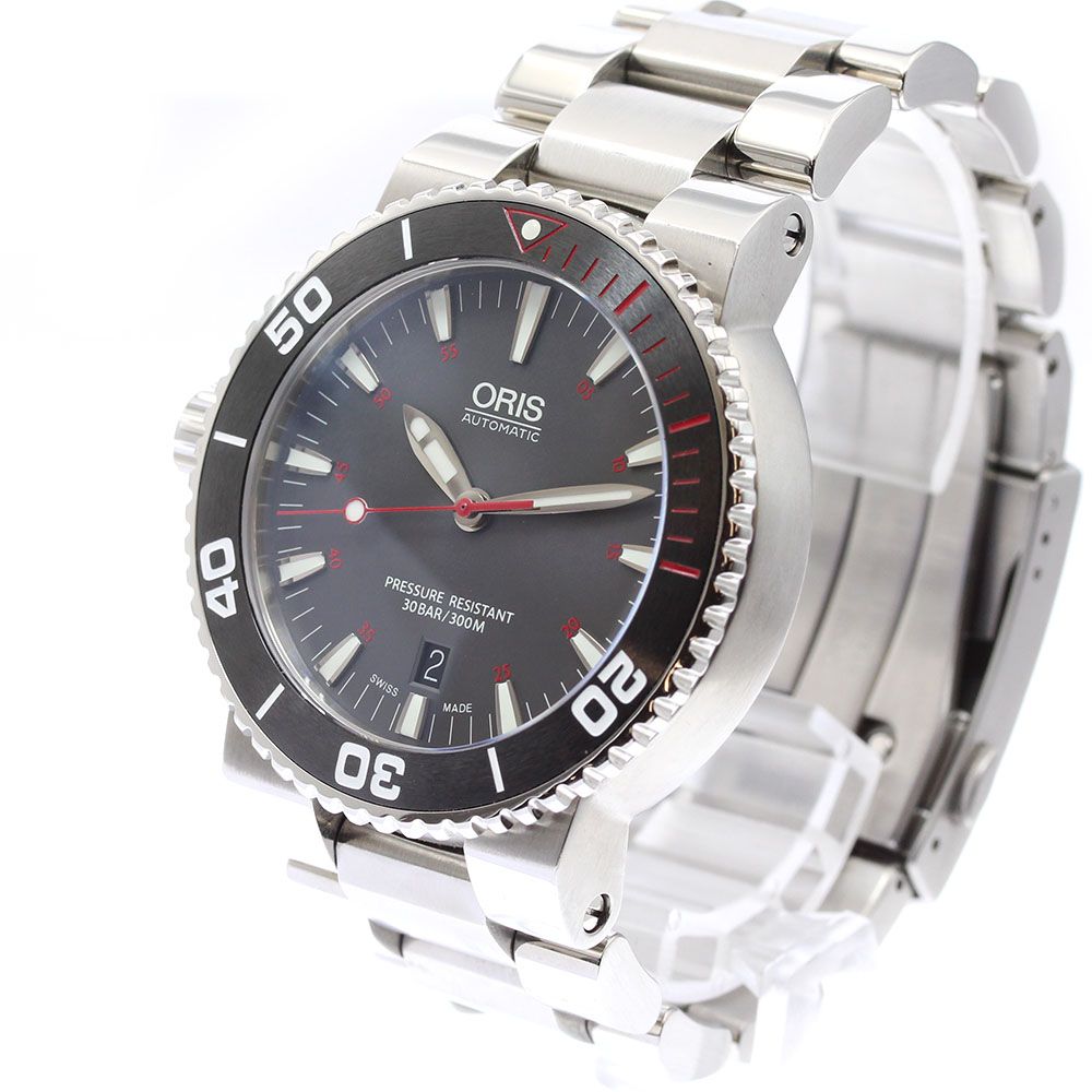  オリス ORIS 0 733 7653 4183 Set MB アクイス デイト 自動巻き メンズ 保証書付き_913691 自動巻き時計 腕時計(アナログ)