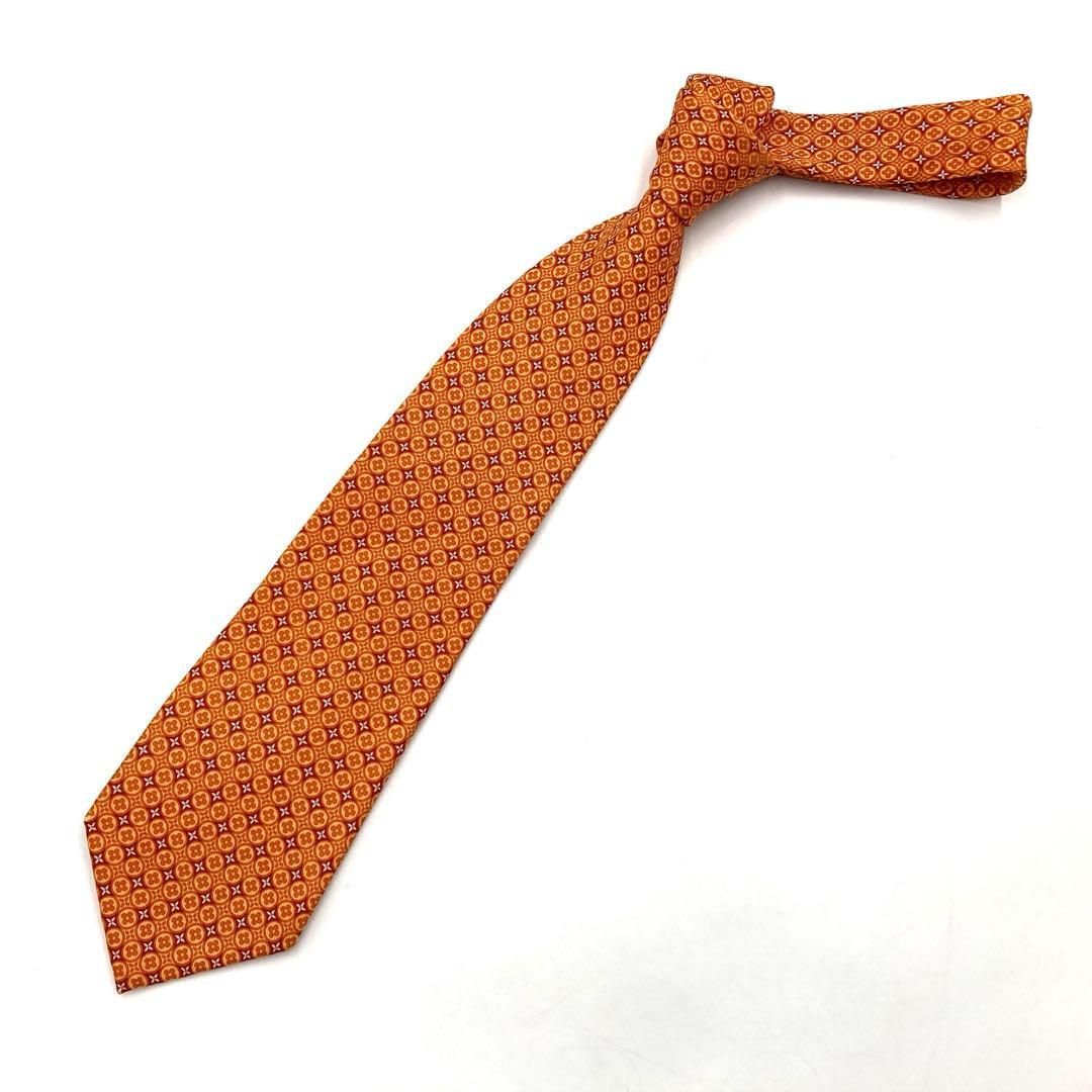 LOUIS VUITTON ルイヴィトン ネクタイ シルクフランス製 モノグラム オレンジ