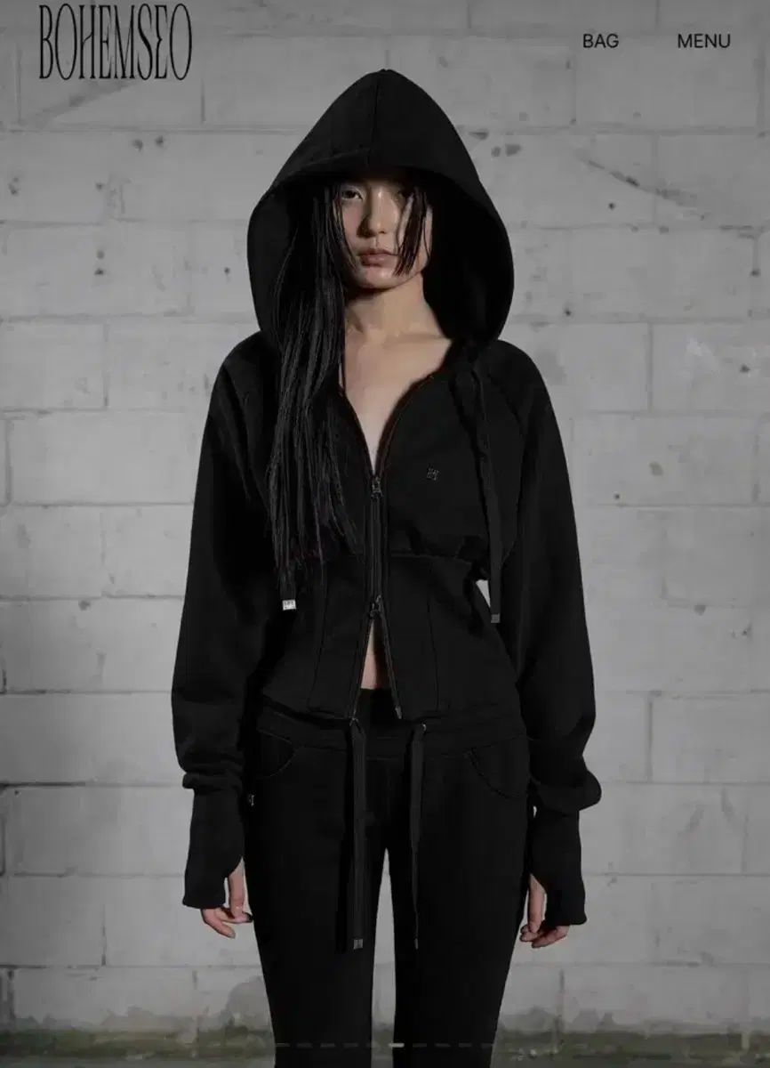 BOHEMSEO ボヘミアンソウル コルセット フード ジップアップ