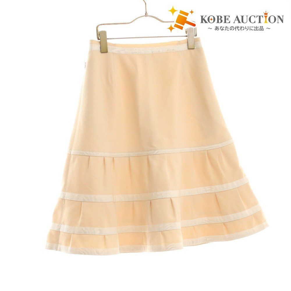 フォクシー ひざ丈スカート 19464-ASAY16 ボトムス ウール レディース 42 XL相当 ウエストお直し済み アイボリー