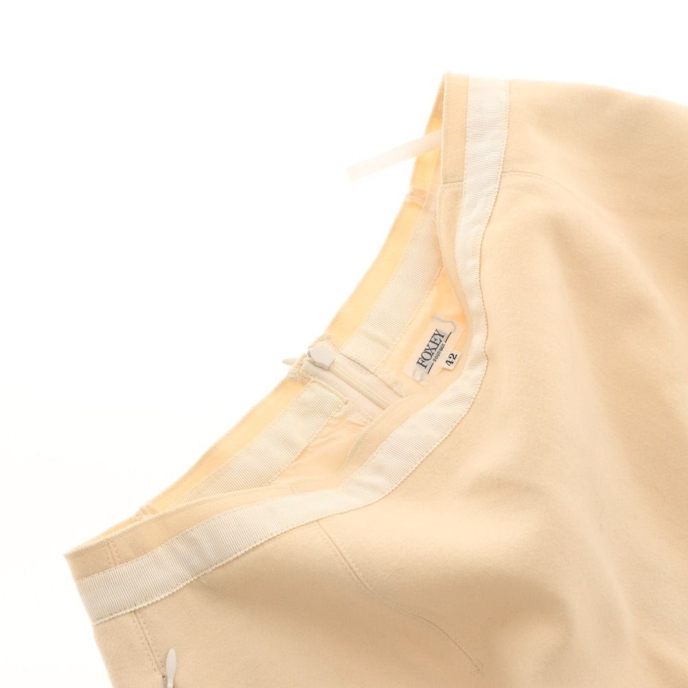 フォクシー ひざ丈スカート 19464-ASAY16 ボトムス ウール レディース 42 XL相当 ウエストお直し済み アイボリー GULLKHAN_COM