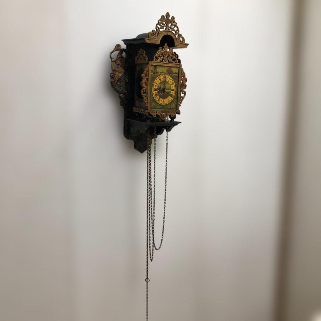 Maruman Collection Art Clock WN 211 アートクロック 昭和レトロ 当時もの アンティーク風 壁掛け時計 オランダ調 デザイン 251105-1