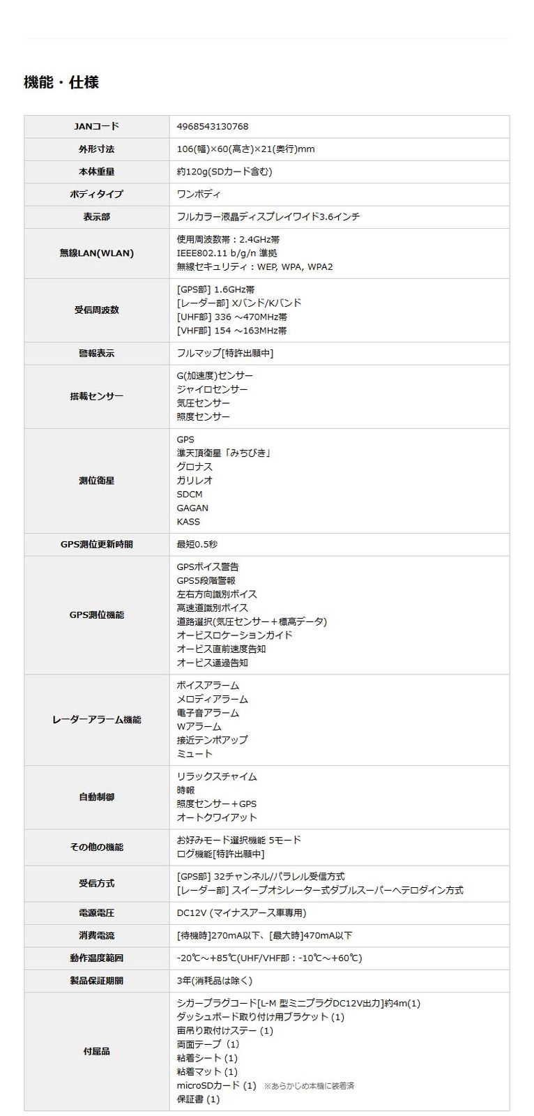 すべての取締機に完全対応 無線LAN搭載