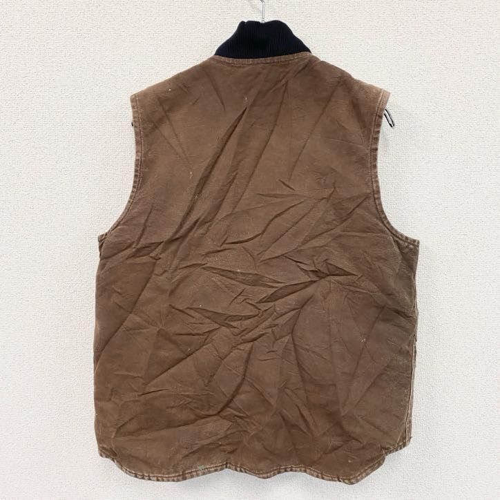 古着 carhartt カーハート フルジップダックベスト 茶色 ブラウン Mサイズ