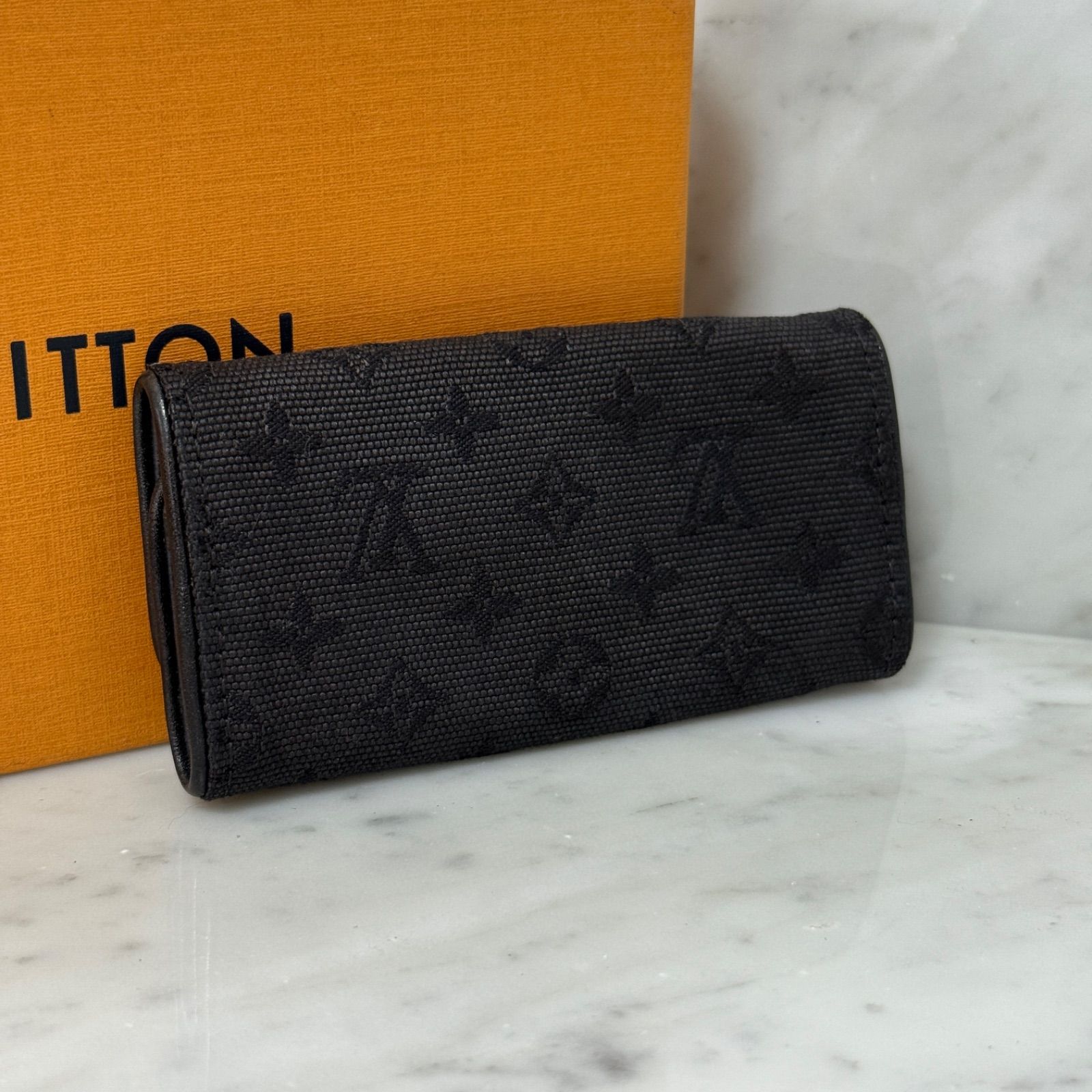 LOUIS VUITTON ルイヴィトン デニム キーケース モノグラムミニ キーケース4 ミュルティクレ4 ブラック