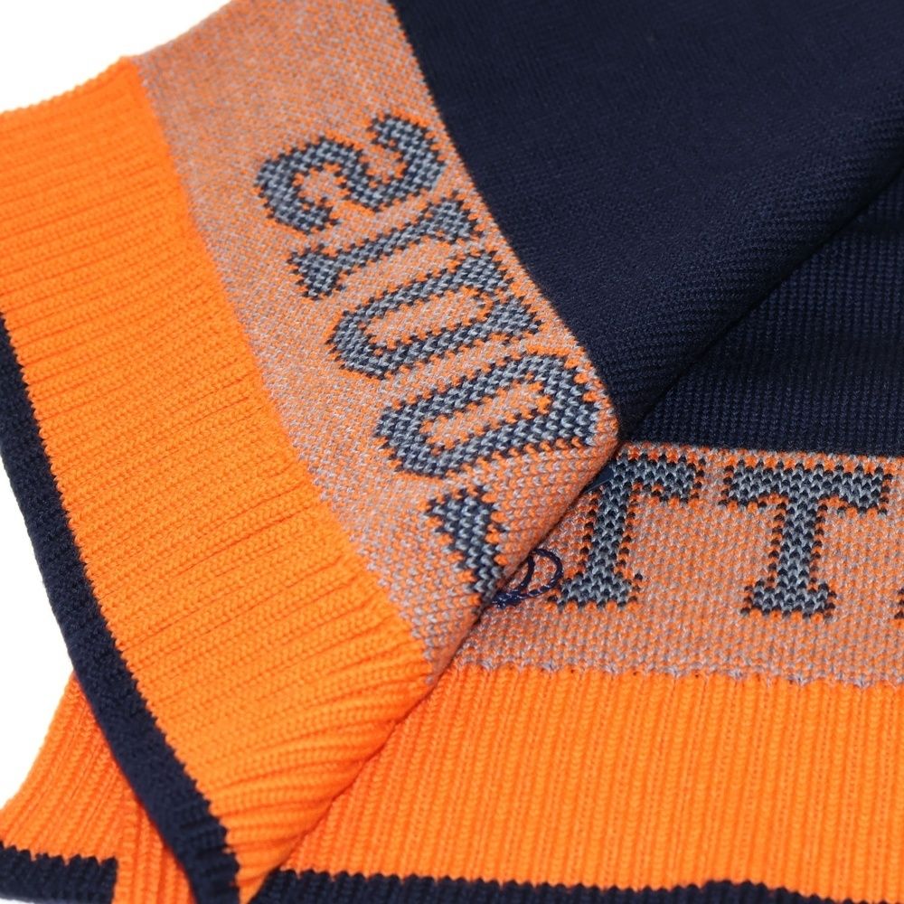 LOUIS VUITTON ロゴマフラー ネイビー/オレンジ 箱付き LOUIS VUITTON ロゴマフラー ネイビー/オレンジ 箱付き LOUIS VUITTON