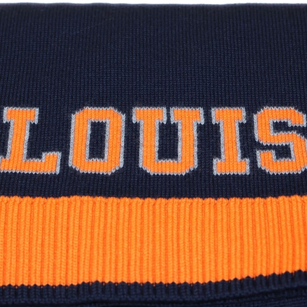 LOUIS VUITTON ルイヴィトン エシャルプ ルイ マフラー ロゴ ウール マリンオランジュ マフラー ネイビー オレンジ M71229