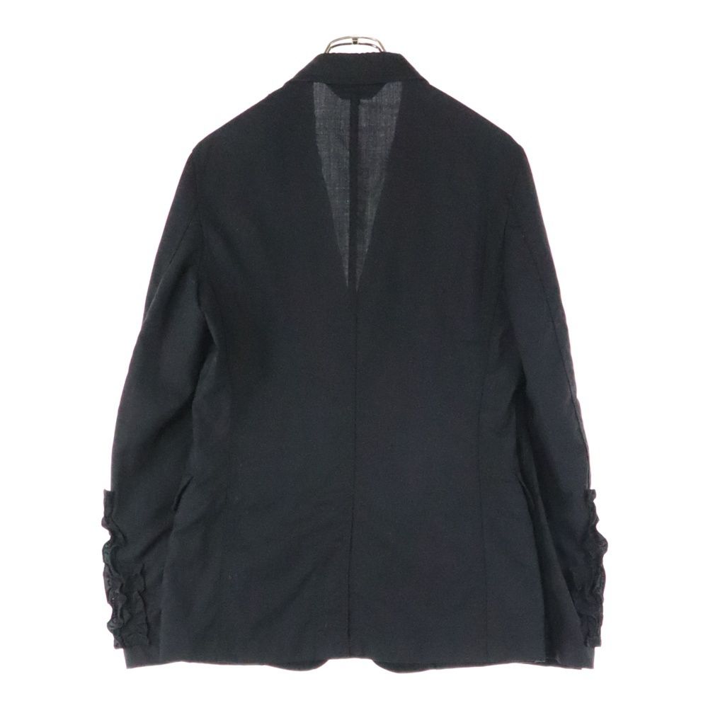 COMME des GARCONS HOMME PLUS コムデギャルソンオムプリュス 12SS AD2011 フリル加工 ダブルフラップポケット 2B テーラードジャケット ブラック PI-J111