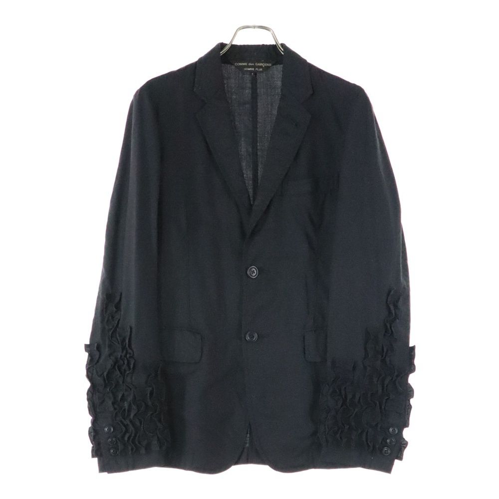 COMME des GARCONS HOMME PLUS コムデギャルソンオムプリュス 12SS AD2011 フリル加工 ダブルフラップポケット 2B テーラードジャケット ブラック PI-J111