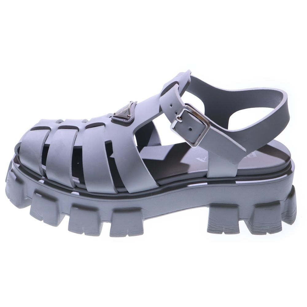 PRADA プラダ トライアングルロゴ モノリス ラバーサンダル グレー