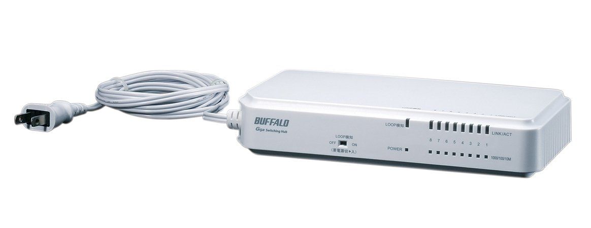 BUFFALO レイヤー2 ノンインテリジェントスイッチ 8ポート BS-G2108UR-TP