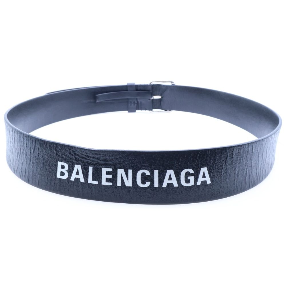 BALENCIAGA バレンシアガ ロゴ レザー ベルト ブラック 505071 MERCADOAVALIA_COM_BR